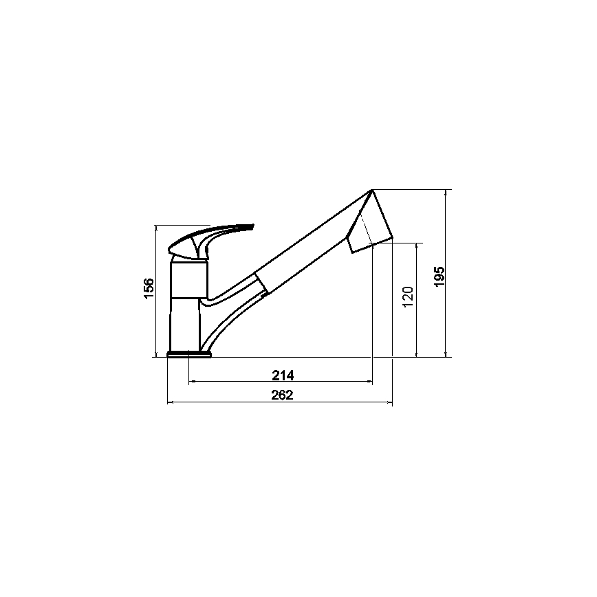Novaservis - Valamu segisti väljatõmmatava pihustiga METALIA, läikiv kroom