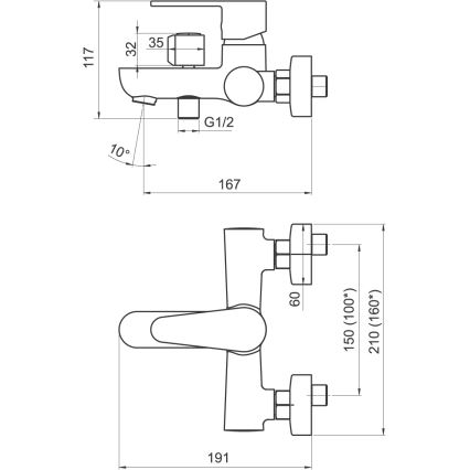 Novaservis - Vannikomplekt segistiga TITANIA FRESH ECO läikiv kroom