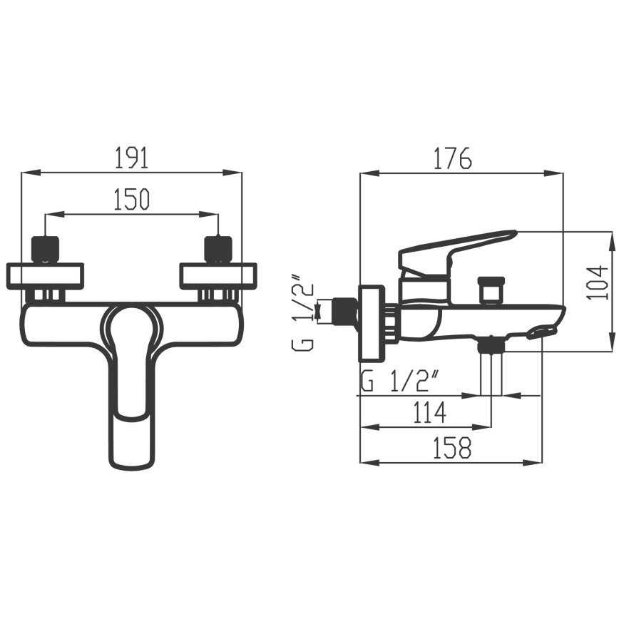 Novaservis - Vannisegisti komplekt METALIA läikiv kroom