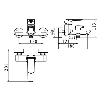 Novaservis - Vannisegisti NOBLESS TINA, läikiv kroom