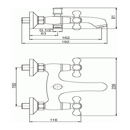 Novaservis - vannisegisti TITANIA RETRO läikiv kroom
