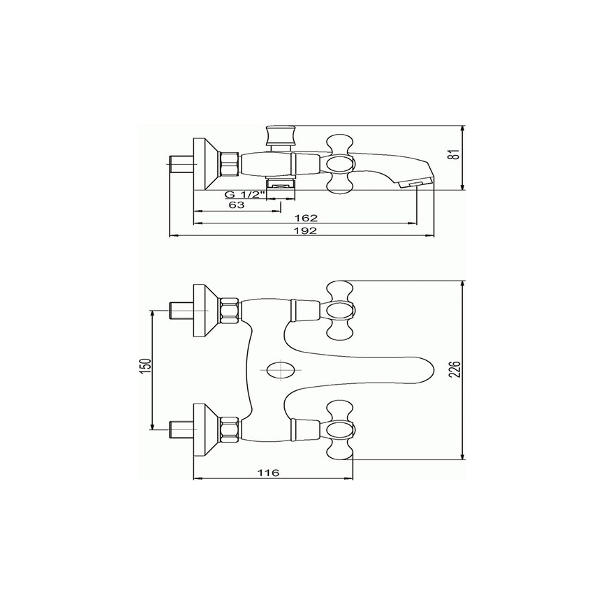 Novaservis - vannisegisti TITANIA RETRO läikiv kroom