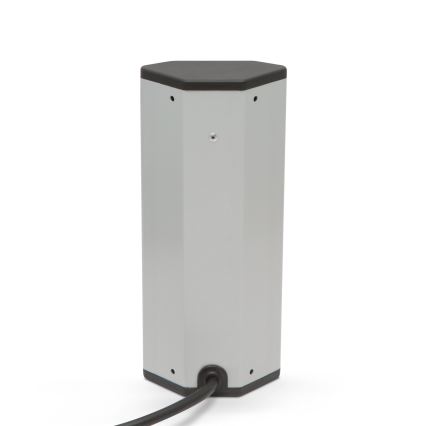 Nurgapost pistikupesadega 3x230V, must/hõbedane