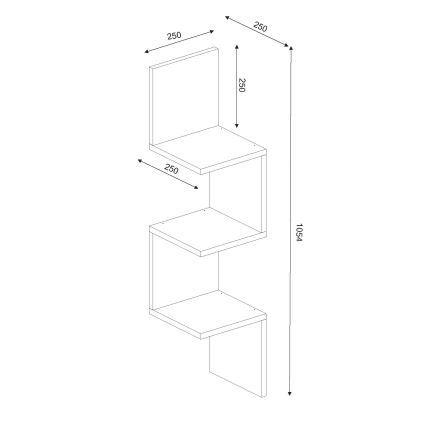 Nurgariiul CORNER 105,4x25 cm valge