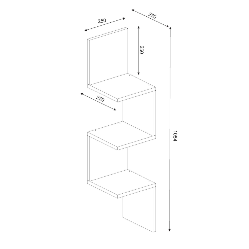 Nurgariiul CORNER 105,4x25 cm valge