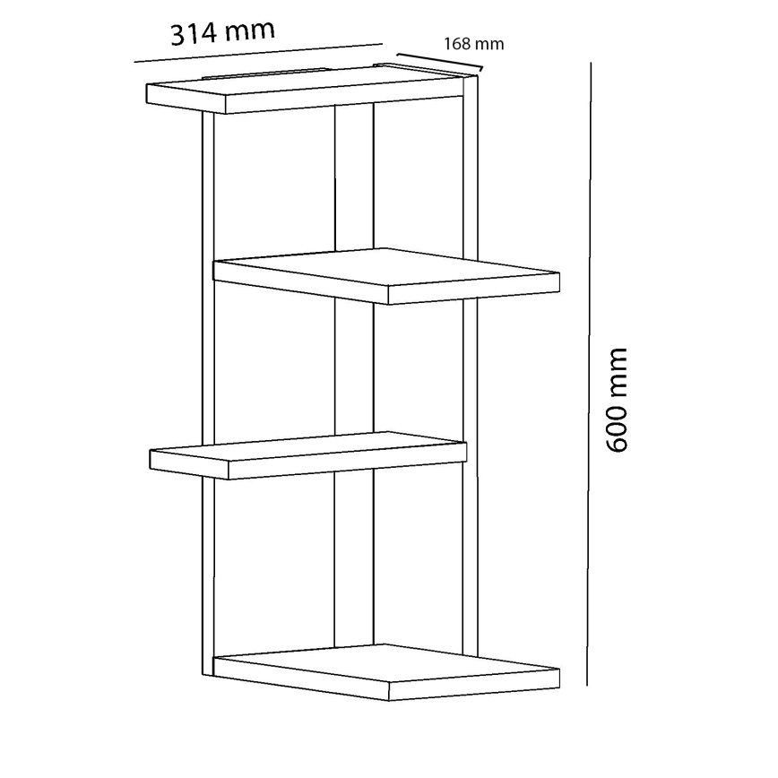 Nurgariiul MILANO 60x31,4 cm valge