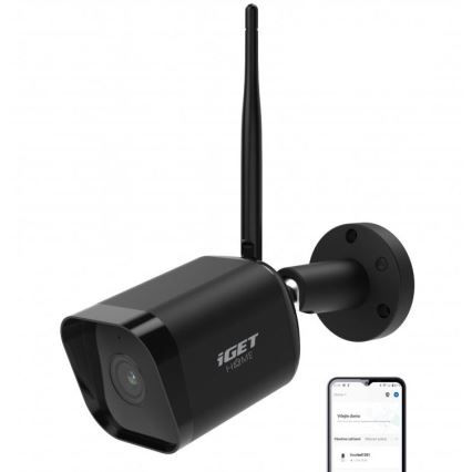 Nutika väliskaamera Full HD 1080p anduriga, 12V, IP65, Wi-Fi, Tuya, must