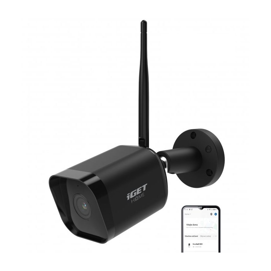 Nutika väliskaamera Full HD 1080p anduriga, 12V, IP65, Wi-Fi, Tuya, must
