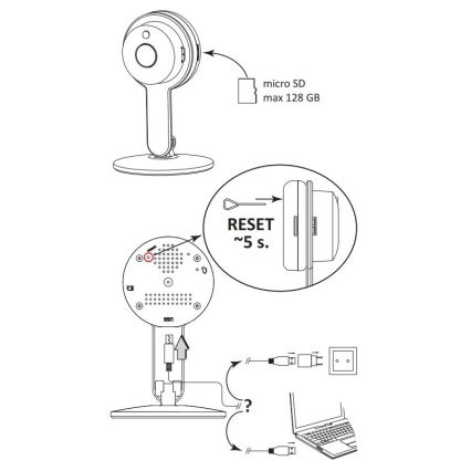 Nutikaamera COSMO LED/230V/Wi-Fi Tuya