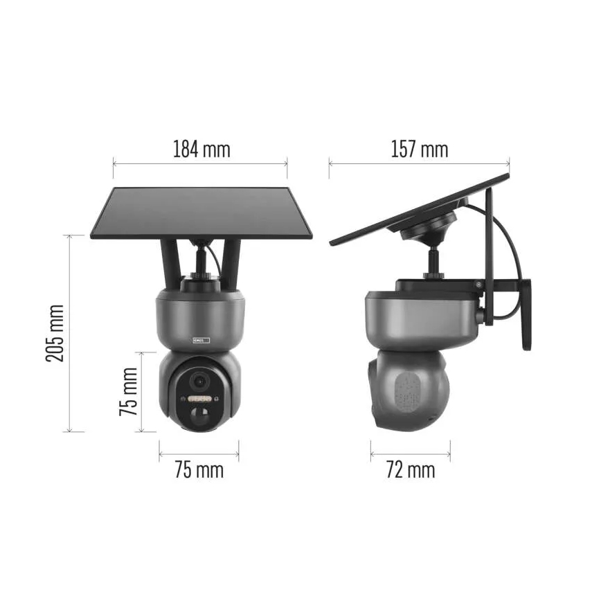 Nutikas päikeseenergial töötav kaamera GoSmart-anduriga 4G/LTE 10400 mAh 5V IP65 Tuya