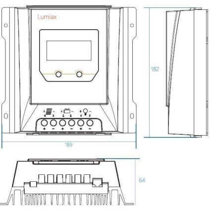 Nutikas päikesepaneeli laadimisregulaator MPPT 12-24V/20A IP32