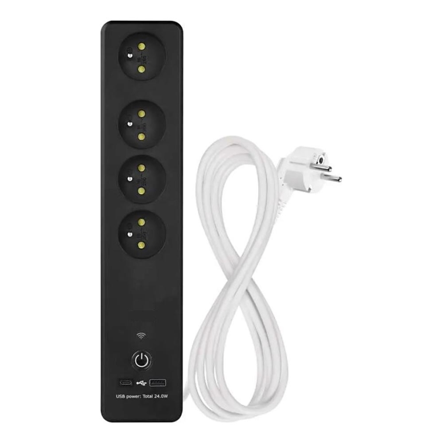 Nutikas pikendus kaabel lülitiga GoSmart 4Z + 1xUSB-A + 1xUSB-C 2 m Wi-Fi Tuya