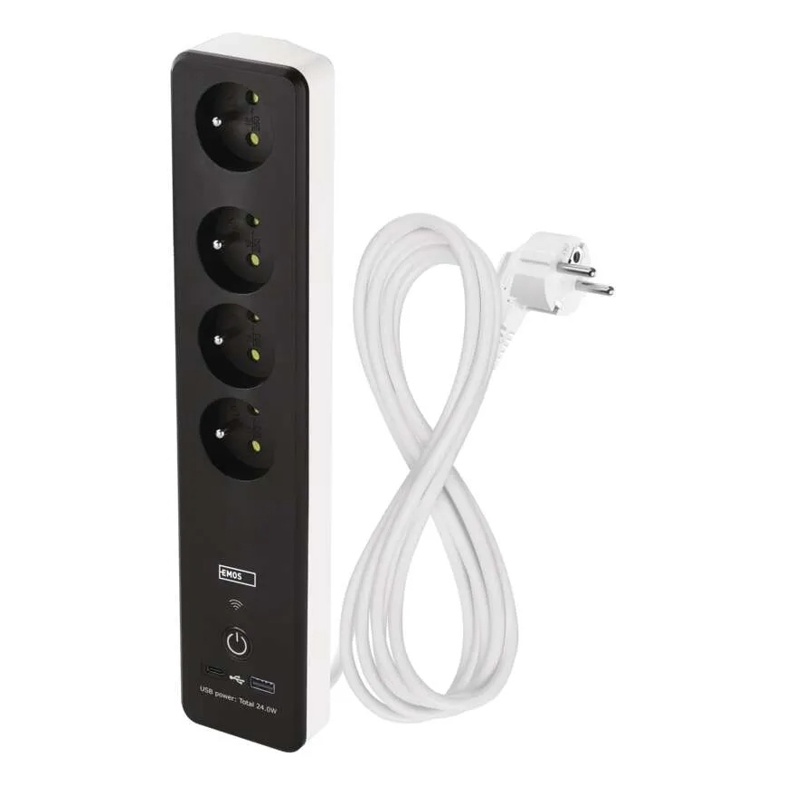 Nutikas pikendus kaabel lülitiga GoSmart 4Z + 1xUSB-A + 1xUSB-C 2 m Wi-Fi Tuya
