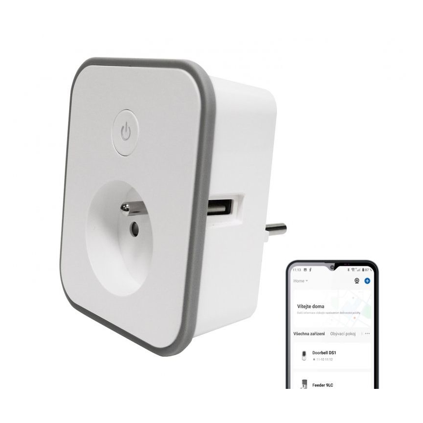Nutikas pistikupesa kulumõõtjaga 3680W/230V + 2xUSB/12W/5V Wi-Fi