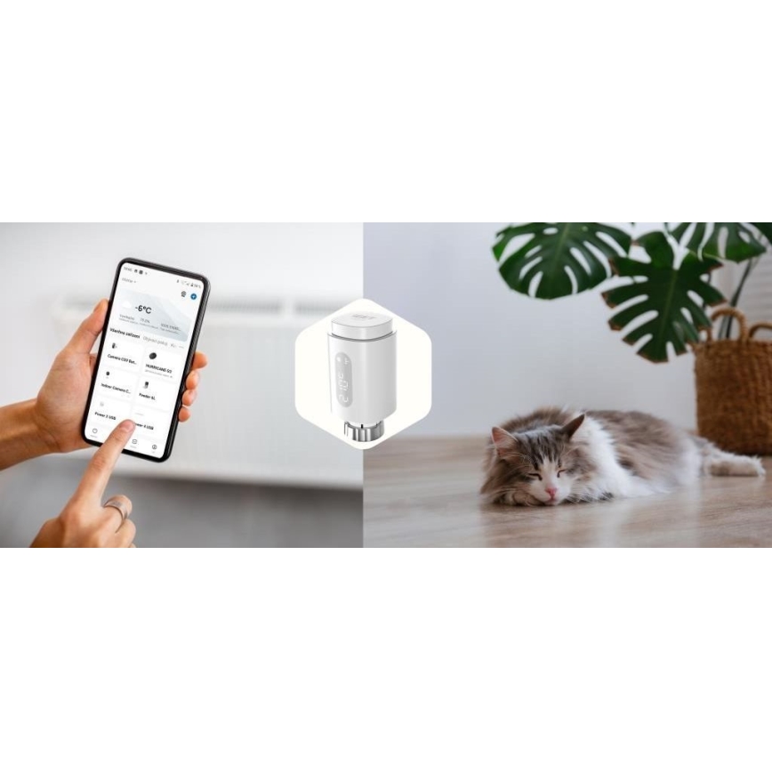 Nutikas termostaatpea koos LED dioodidega ekraaniga 2xAA/3V Zigbee