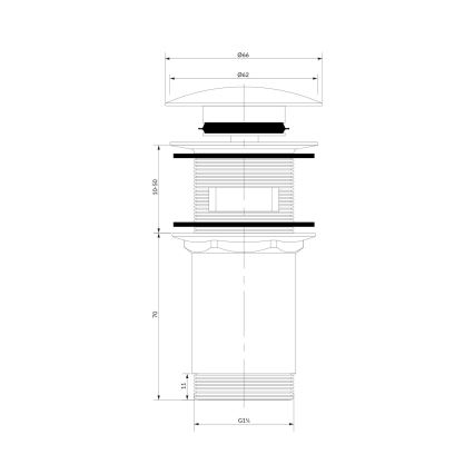 OMNIRES A706BM - Valamu äravoolupesa CLICK-CLACK d. 6,6 cm matt valge