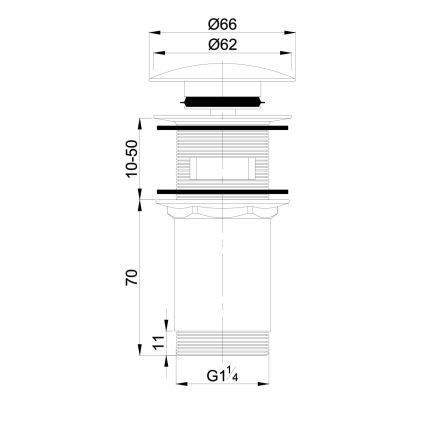 OMNIRES A706BP - Valamu äravoolupesa CLICK-CLACK d. 6,6 cm läikiv valge