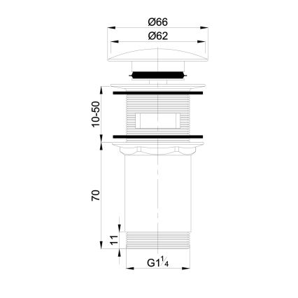 OMNIRES A706CR - Valamu äravoolupesa CLICK-CLACK d. 6,6 cm läikiv kroom