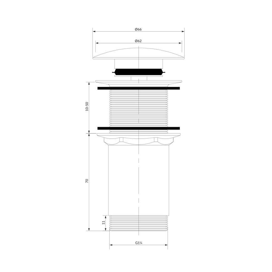 OMNIRES A716BP - Valamu äravoolupesa CLICK-CLACK d. 6,6 cm läikiv valge