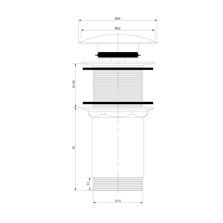 OMNIRES A716CP - Valamu äravoolupesa CLICK-CLACK d. 6,6 cm läikiv vask