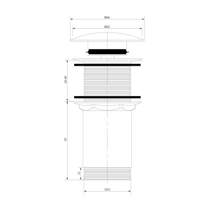 OMNIRES A716CR - Valamu äravoolupesa CLICK-CLACK d. 6,6 cm läikiv kroom