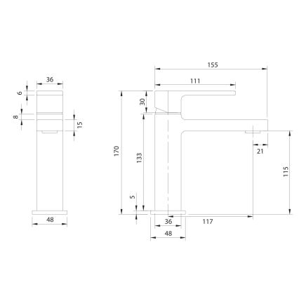 OMNIRES BA7810BL - BARETTI 17 cm valamusegisti, matt must
