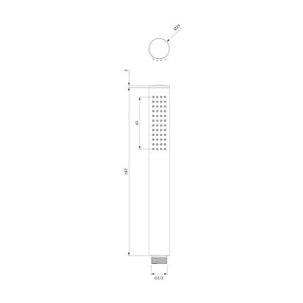 OMNIRES CONTOUR-RCR - Käeshoitav dušš CONTOUR läikiv kroom