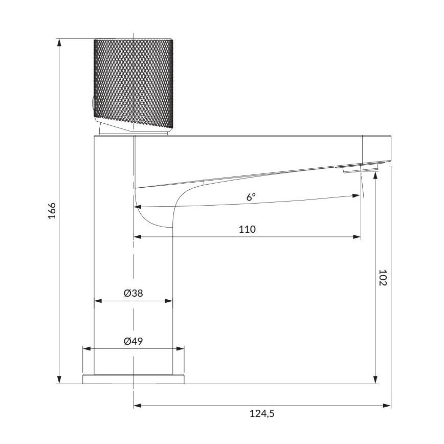 OMNIRES CT8010AT - CONTOUR valamusegisti 16,6 cm, harjatud antratsiit