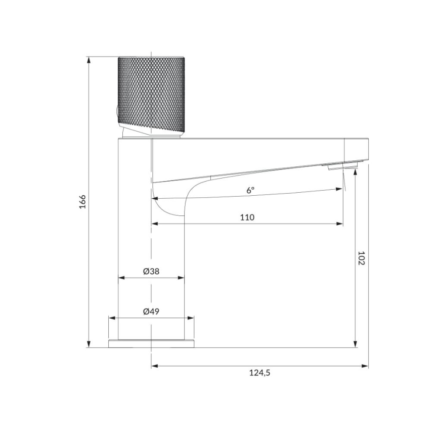 OMNIRES CT8010GLB - Valamu kraan CONTOUR 16,6 cm maapind kuldne