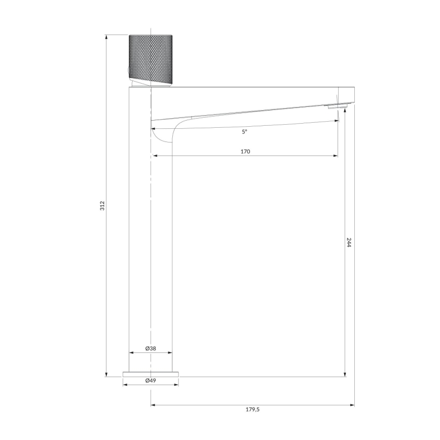 OMNIRES CT8012GLB - Valamu kraan CONTOUR 31,2 cm maapind kuldne