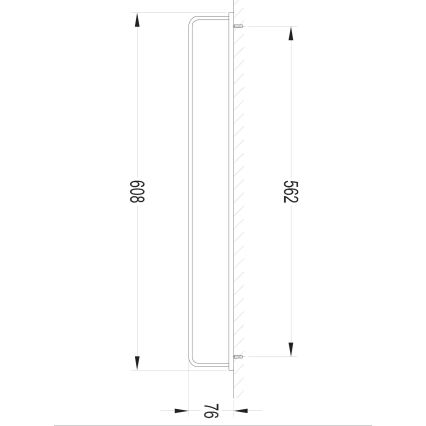 OMNIRES DA70216BL- Käterätikuhoidja seinale DARLING 61 cm poolmatt must