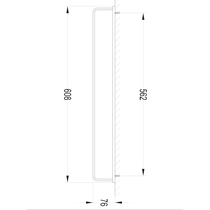 OMNIRES DA70216BL- Käterätikuhoidja seinale DARLING 61 cm poolmatt must