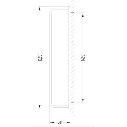OMNIRES DA70230BL - Käterätikuhoidja seinale DARLING 37 cm poolmatt must