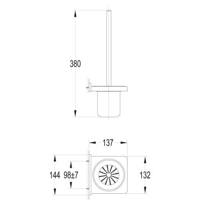 OMNIRES DA70620BL - Seinale paigaldatav tualetihari DARLING poolmatt must