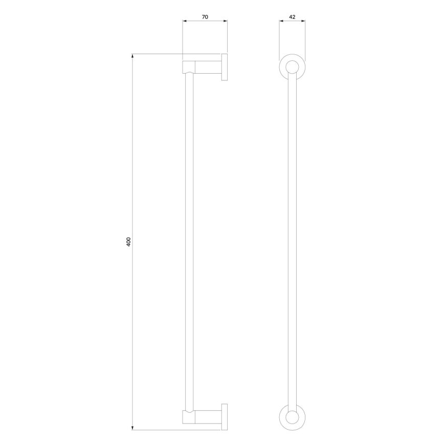 OMNIRES MP60214AT - Käterätikuhoidja seinale MODERN PROJECT 40 cm matt must