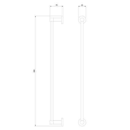 OMNIRES MP60214BL - Käterätikuhoidja seinale MODERN PROJECT 40 cm matt must