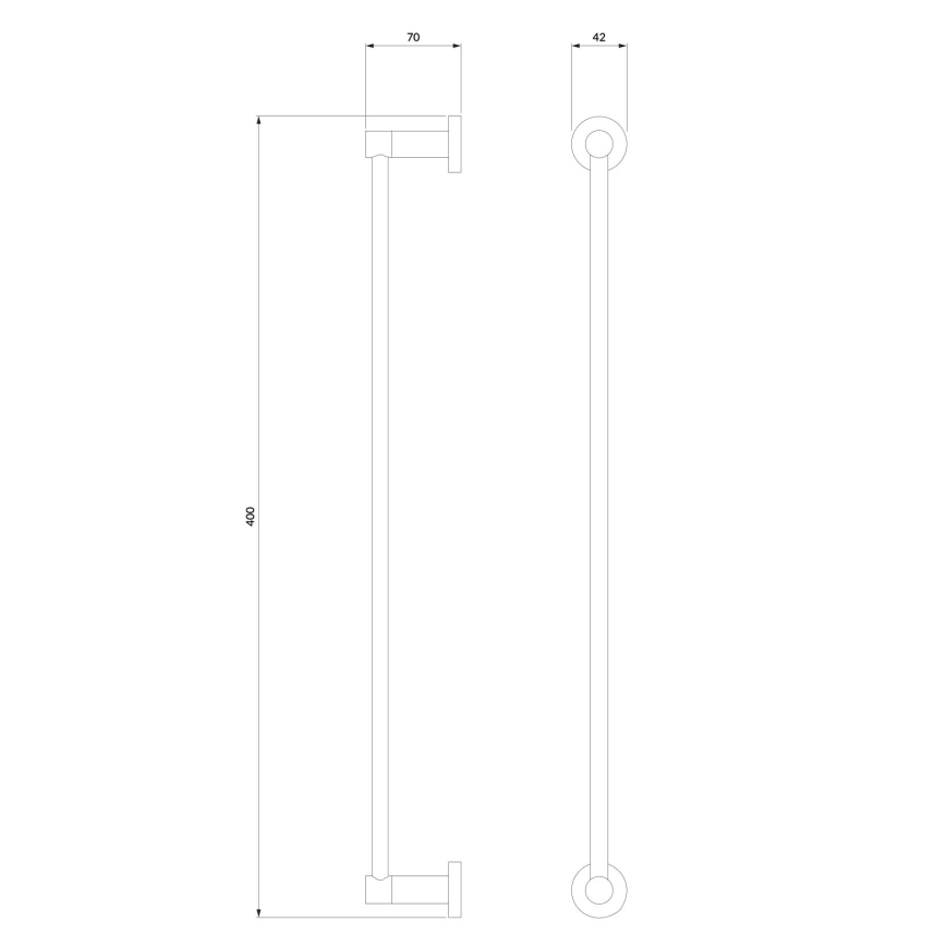 OMNIRES MP60214BL - Käterätikuhoidja seinale MODERN PROJECT 40 cm matt must