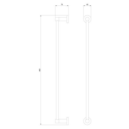 OMNIRES MP60216CR - Käterätikuhoidja seinale MODERN PROJECT 60 cm läikiv kroom