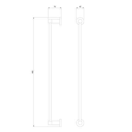OMNIRES MP60216GR - Käterätikuhoidja seinale MODERN PROJECT 60 cm grafiit