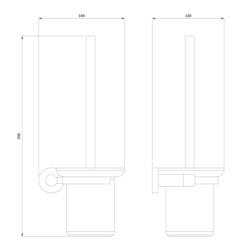 OMNIRES MP60620BL - Seinale paigaldatav tualetihari MODERN PROJECT matt must