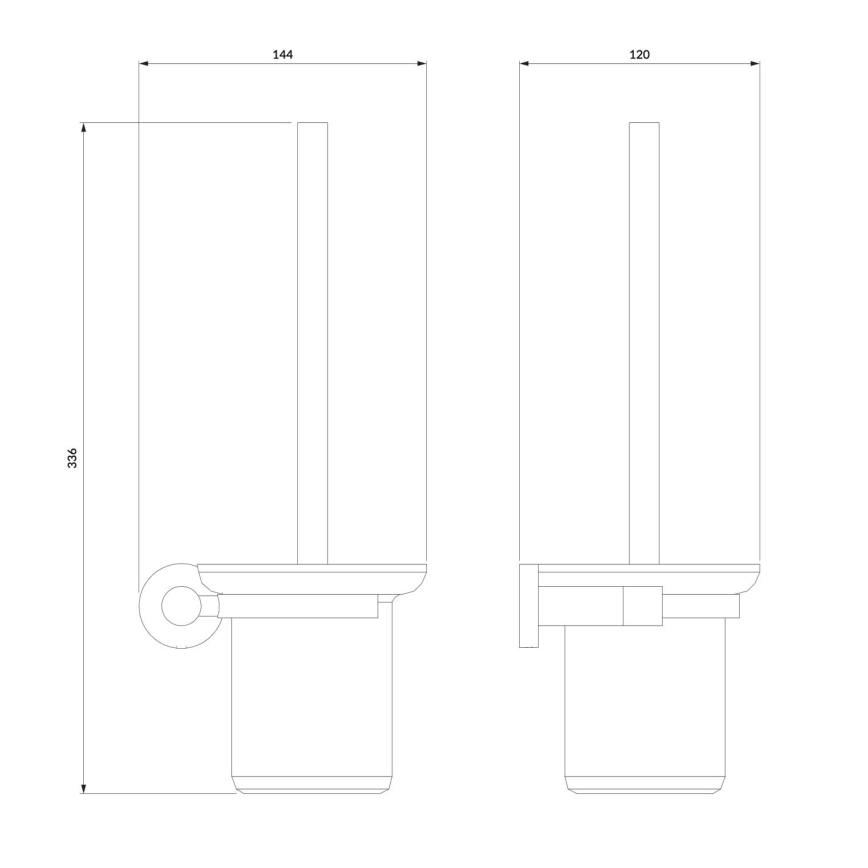 OMNIRES MP60620CR - Seinale paigaldatav tualetihari MODERN PROJECT läikiv kroom