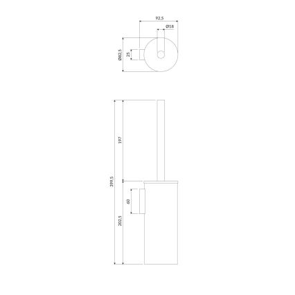 OMNIRES MP60621CR - Seinale paigaldatav tualetihari MODERN PROJECT läikiv kroom