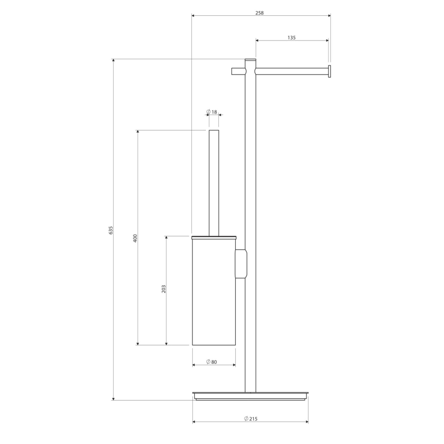 OMNIRES MP60810CR - WC-paberi ja WC-harja hoidik MODERN PROJECT läikiv kroom