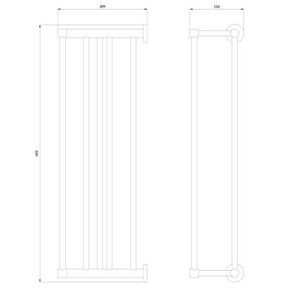 OMNIRES MP60920CR - Käterätikuhoidja seinale MODERN PROJECT 60 cm läikiv kroom