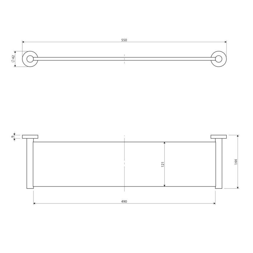 OMNIRES MP60930CR - Seinariiul MODERN PROJECT 55 cm läikiv kroom