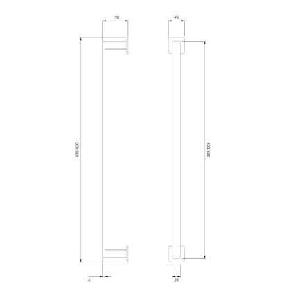 OMNIRES NL80214CR - Käterätikuhoidja seinale NELSON 42 cm läikiv kroom