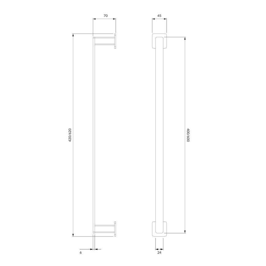 OMNIRES NL80214CR - Käterätikuhoidja seinale NELSON 42 cm läikiv kroom