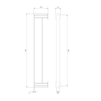 OMNIRES NL80226CR - Käterätikuhoidja seinale NELSON 62 cm läikiv kroom