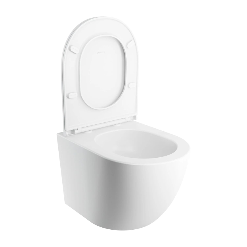 OMNIRES OTTAWASPXMWBM - Seinale paigaldatav WC-pott SoftClose-istmega OTTAWA, keraamiline/mattvalge