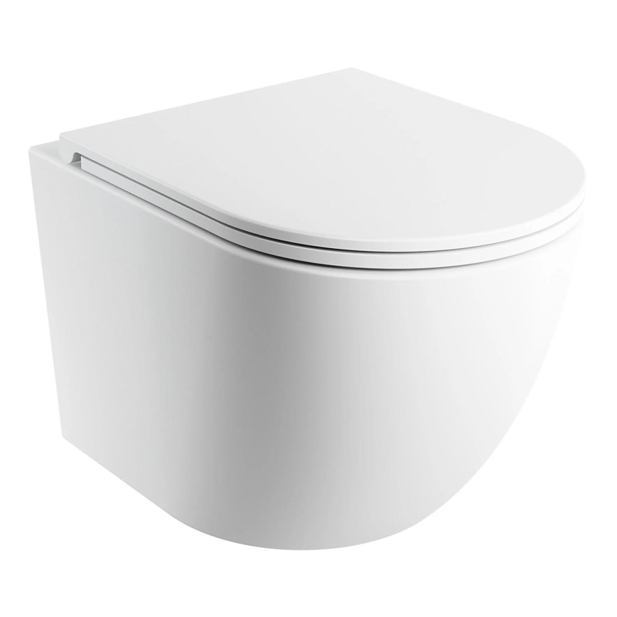 OMNIRES OTTAWASPXMWBM - Seinale paigaldatav WC-pott SoftClose-istmega OTTAWA, keraamiline/mattvalge